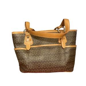 GIANNI BERNINI Logo Handbag Brown 14X4.5X9‎